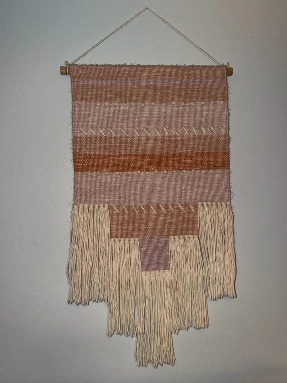 Urban Outfitters Blush and Cream Boho Woven Wall Tapestry